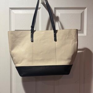 Cole Haan Cream and Black Tote Bag